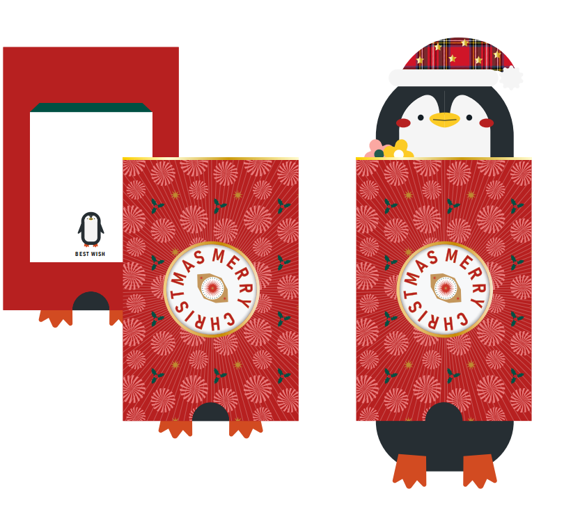 Christmas Penguin Paper Card